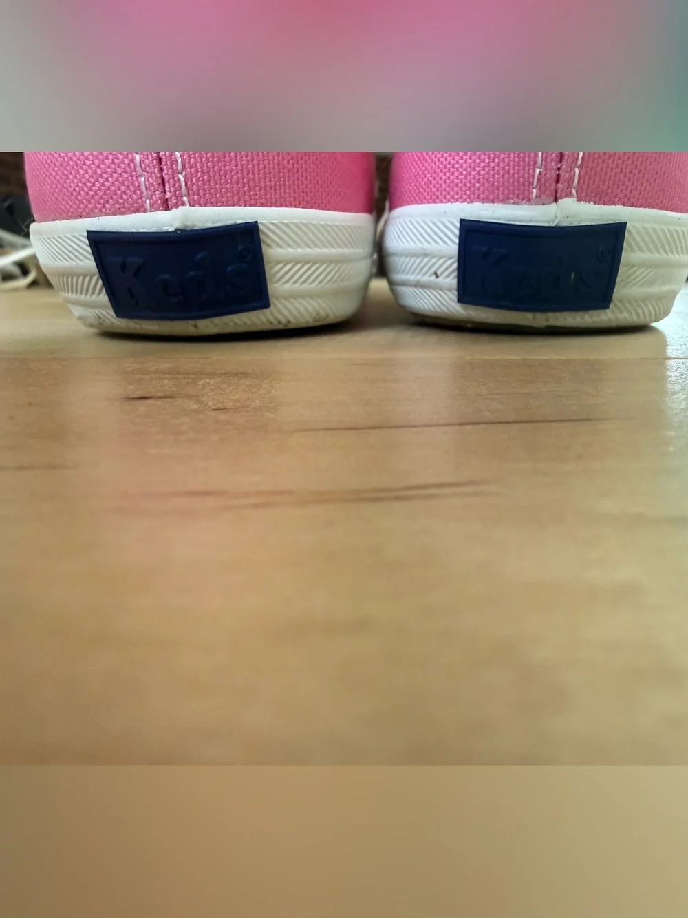 Women’s Keds Pink Canvas Low-Top Sneakers with White Laces - Picture 8 of 11